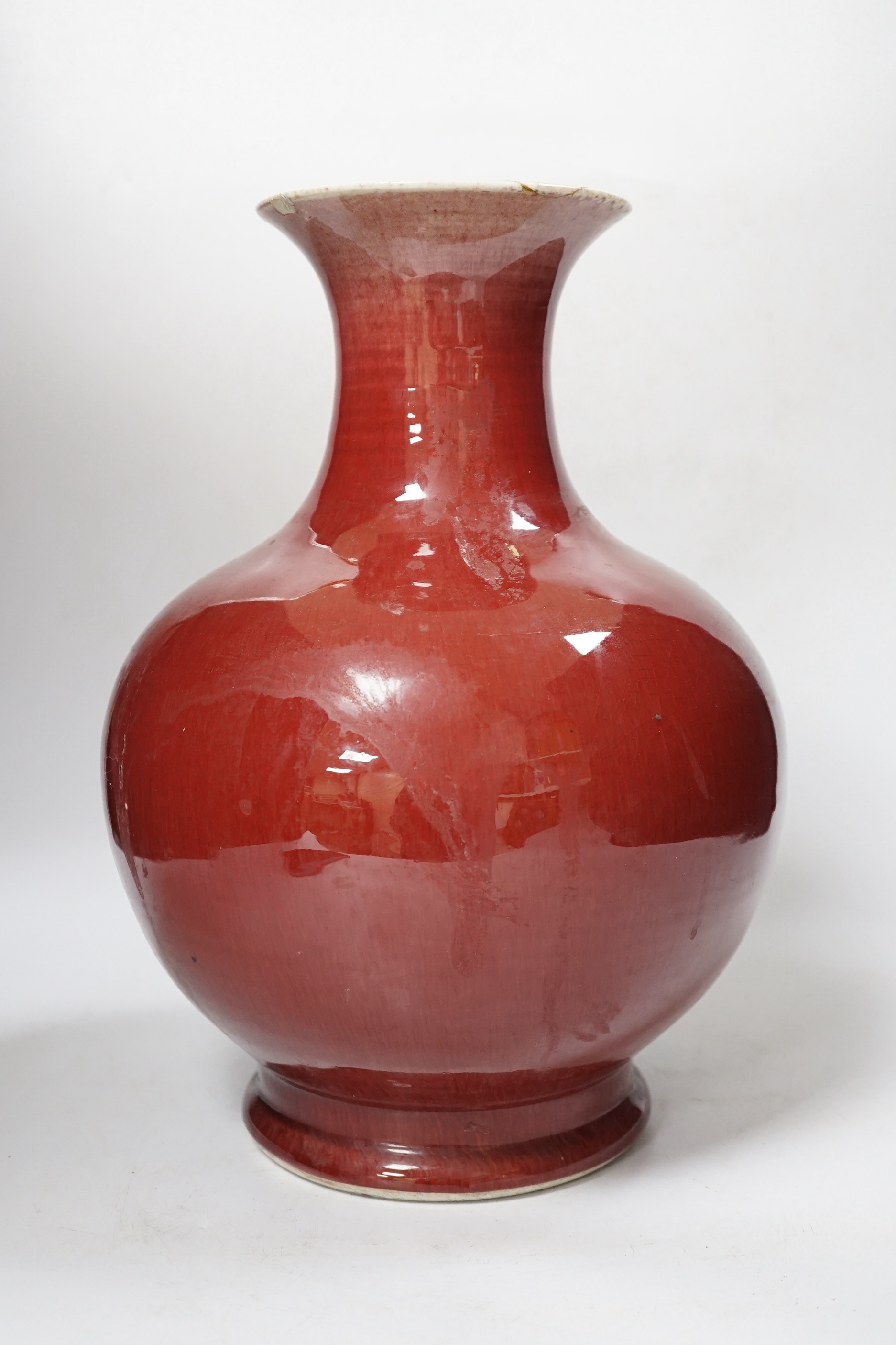 A 19th century Chinese sang de boeuf vase, 32cm high
